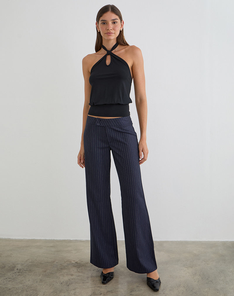 Falita Trouser in Tailoring Navy Stripe