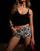 Image of Falon Short in 90s Zebra Twill Black