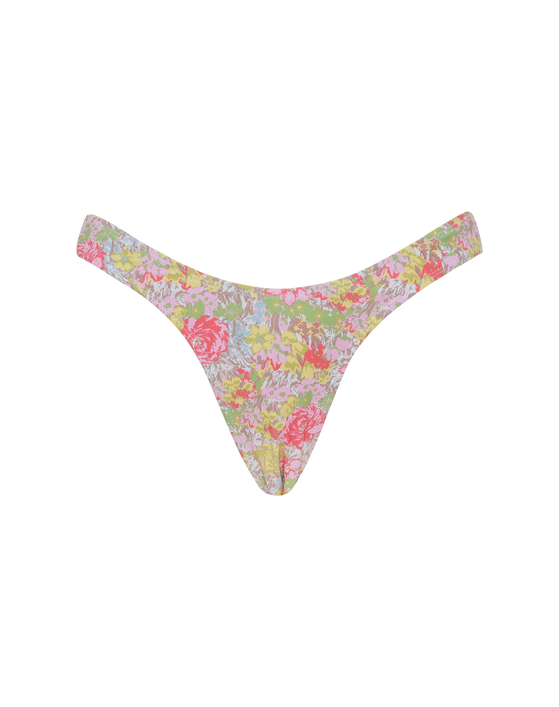 Image of Farida Bikini Bottom in Pink Abstract Floral Swim