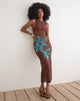 Image of Fay Midi Dress in Brown with Blue Desert Rose