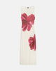Image of Fayola Printed Maxi Dress in Cream with Red Watercolour Flower