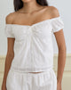 Image of Fayra Bardot Corset Top in Cotton Dobby White