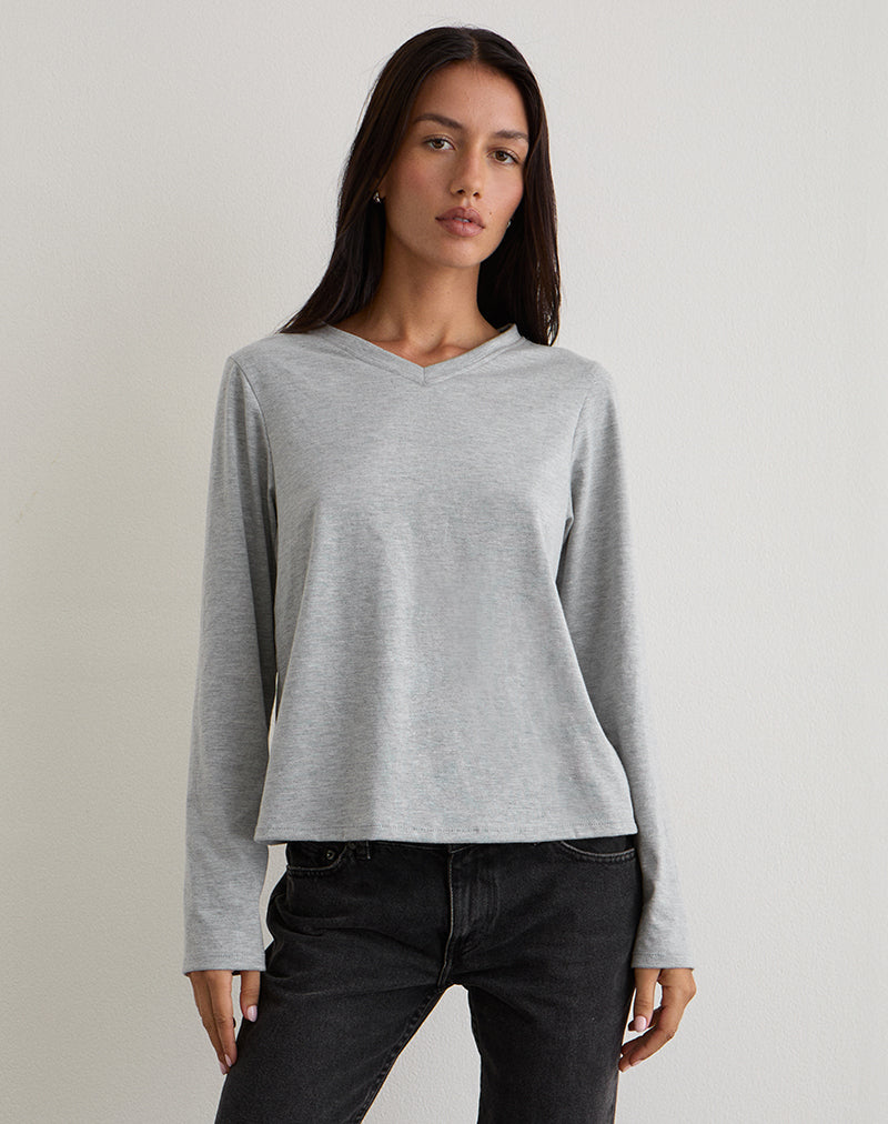 Image of Feman Top in Jersey Grey Marl