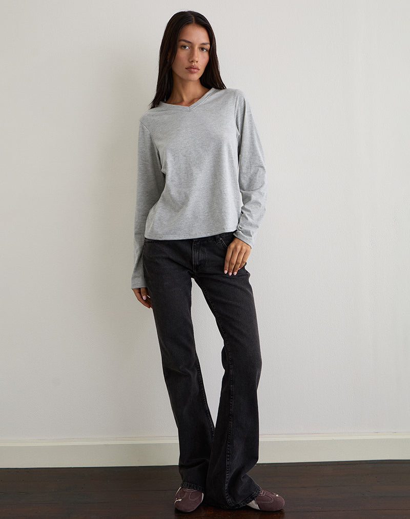 Feman Top in Jersey Grey Marl