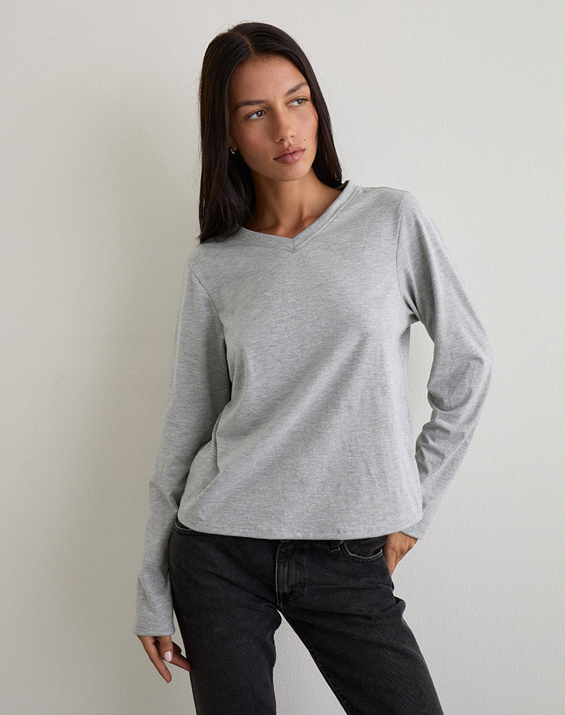 Image of Feman Top in Jersey Grey Marl