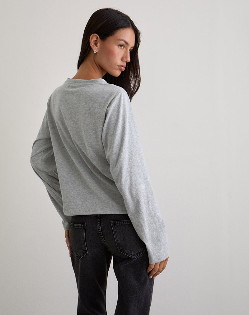 Image of Feman Top in Jersey Grey Marl