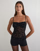Image of Fierza Cami Top in Pretty Petal Flock Black