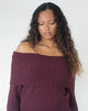 Image of Filahia Bardot Jumper in Burgundy