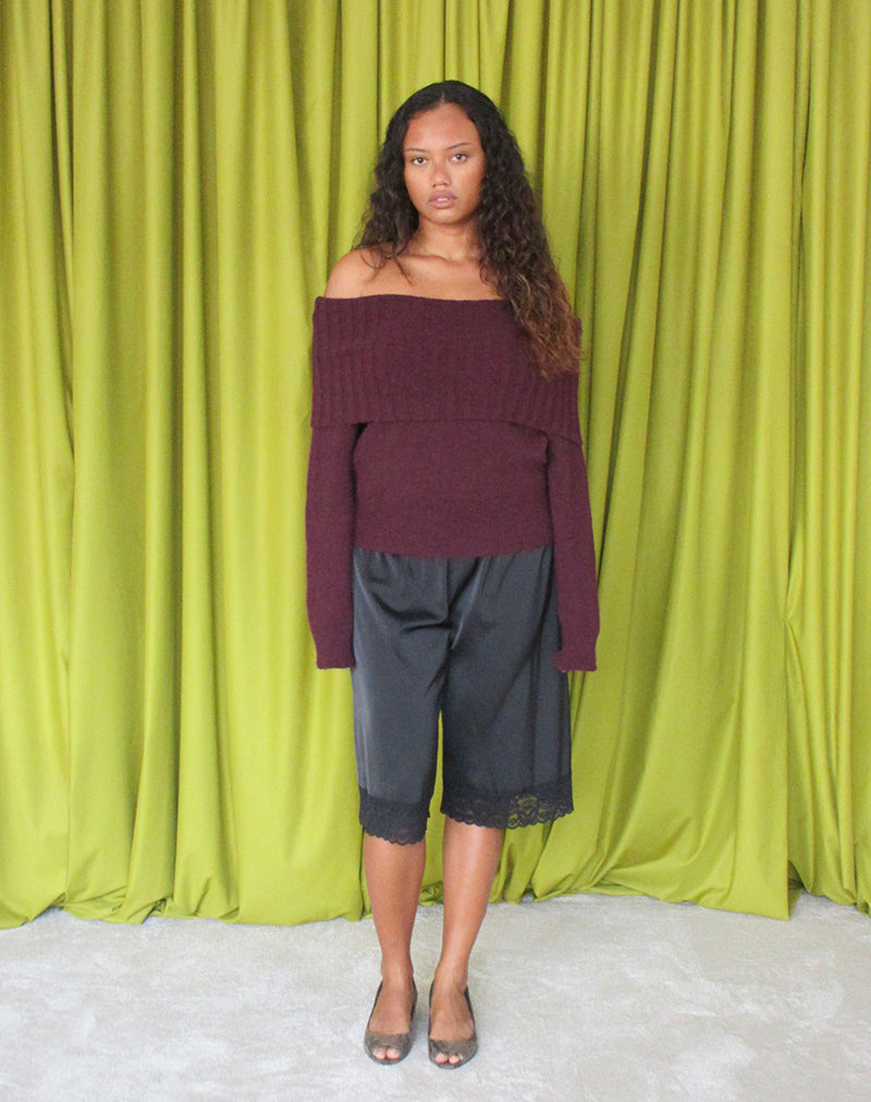 Image of Filahia Bardot Jumper in Burgundy