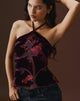 Image of Fiorella Top in Floral Devore Burgundy