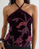 Image of Fiorella Top in Floral Devore Burgundy