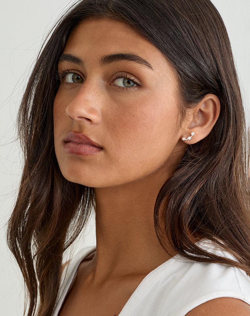 Image of Sterling Silver Multi Flower Stud Earrings