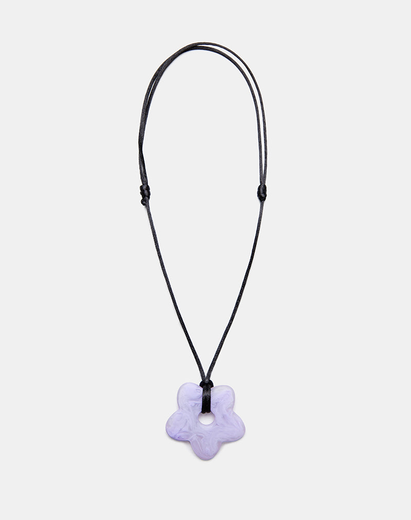 Image of Flower Necklace in Resin Lilac