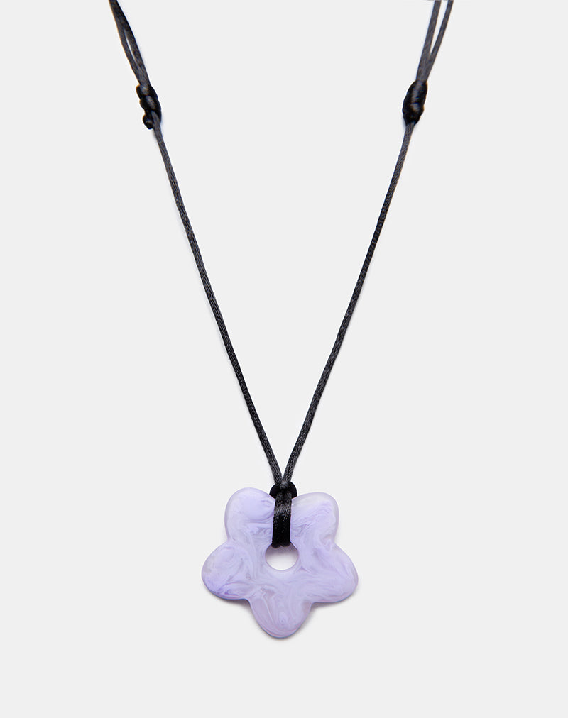 Image of Flower Necklace in Resin Lilac