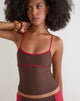 Image of Fraba Tankini in Brown with Red Binding