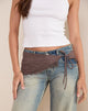 Image of Fringe Belt in Linen Deep Taupe