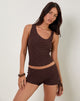 Image of Fukama Sleeveless Top in Stretch Broderie Brown