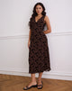 Image of Gabriela Midi Dress in Garden Floral Brown