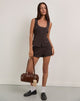 Image of Ganita Vest in Dark Brown Pinstripe