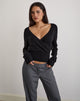 Image of Nilza Wrap Top in Knit Black