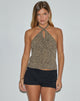 Image of Giulia Knot Halterneck Top in Tan Mini Croc Print
