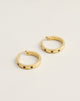 Image of Gold Plated Hoop Black Star Earrings