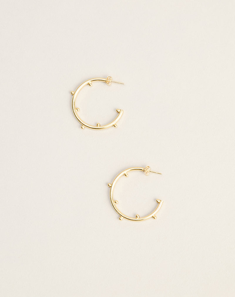 Image of Gold Plated Hoop Earring with Small Beads