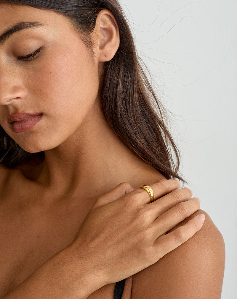 Image of Gold Plated Textured Ring