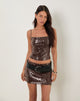 Image of Biyaya Cami Top with Binding in Sequin Brown