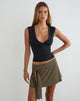 Image of Grecia Tie Mini Skirt in Cupro Khaki