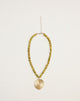 Image of Green Bead Necklace with Gold Pendant