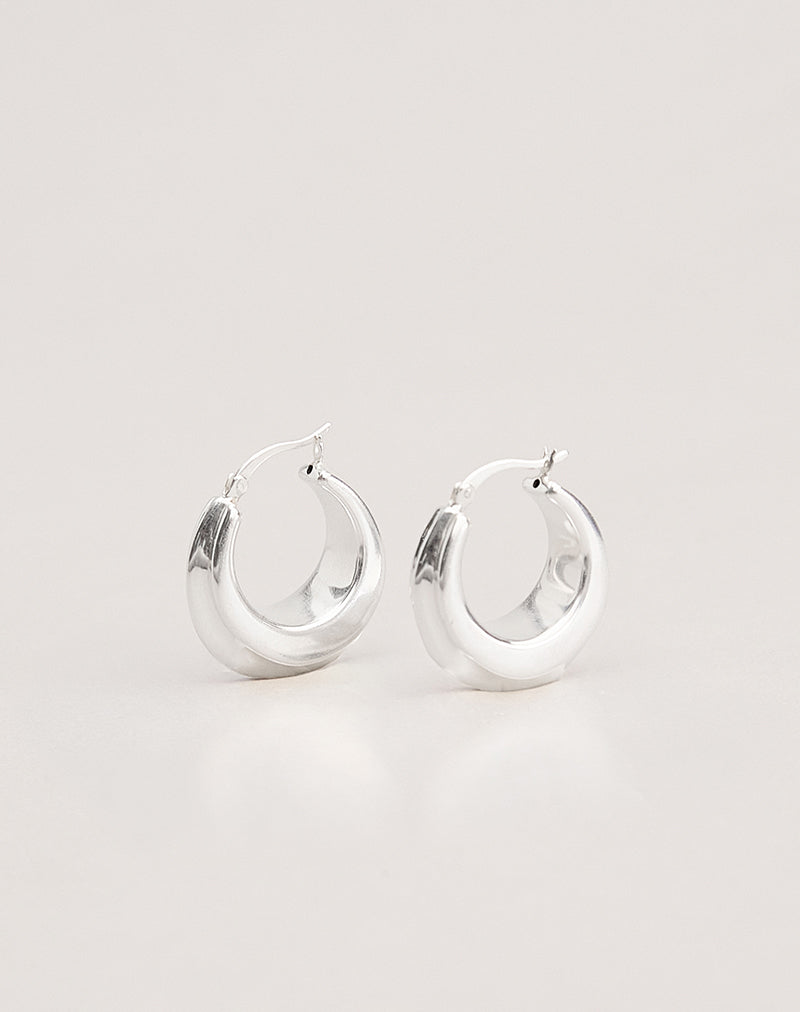 Image of Grooved Silver Sleeper Earrings