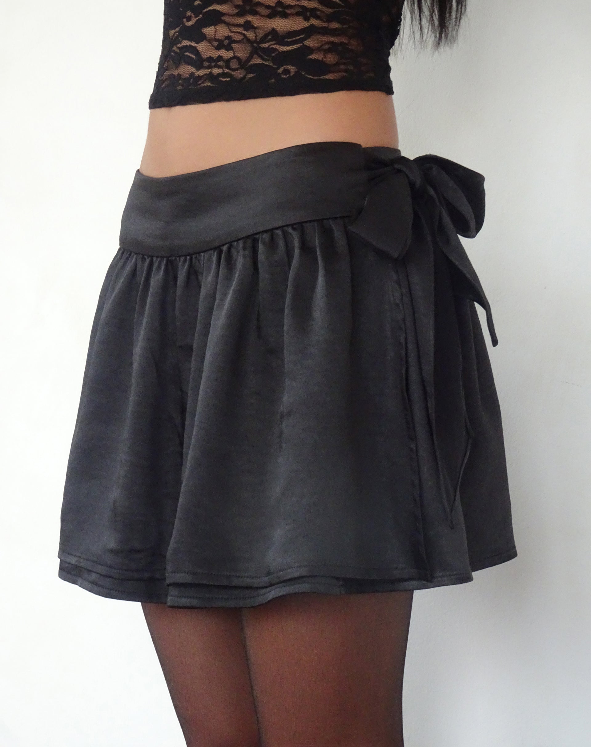 Black Mini Skirt - Satin Mini Skirt - A-Line Mini Skirt - Lulus
