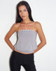 Image of Hagar Top in Lilac Grey with Pearl Button Trim