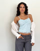 Image of Hali Cami Top in Ice Blue Orchid Lace