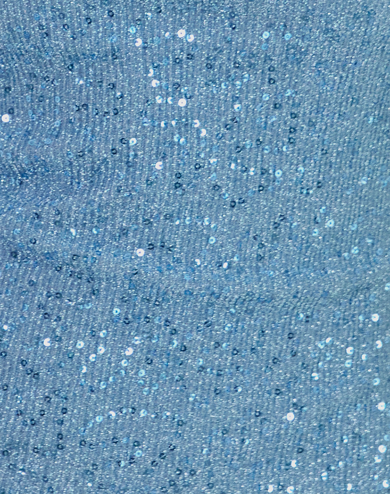 blue dress for wedding Blue Sequin One Shoulder Cami Strap Mini Dress