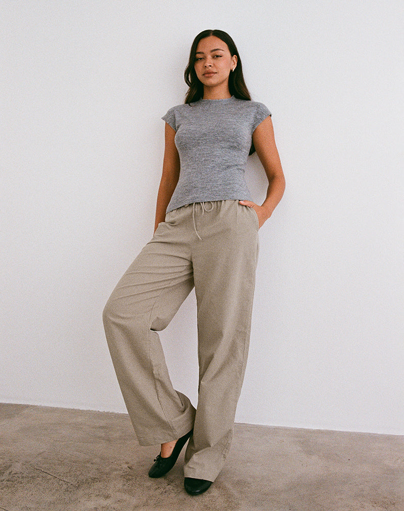 Image of Wasic Wide Leg Trouser in Biscotti