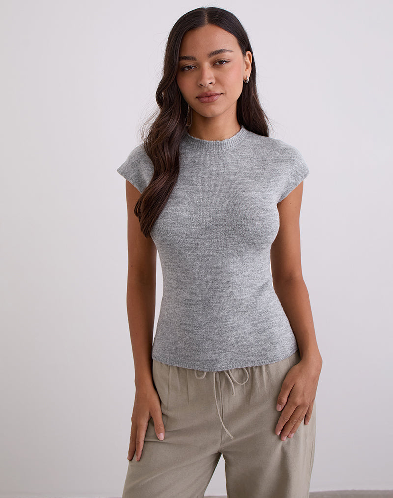 Image of Hanuva Top in Knit Grey