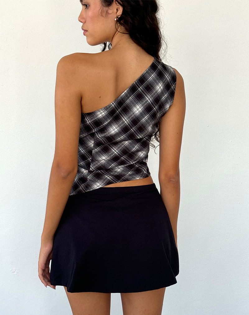 black and white one shoulder top