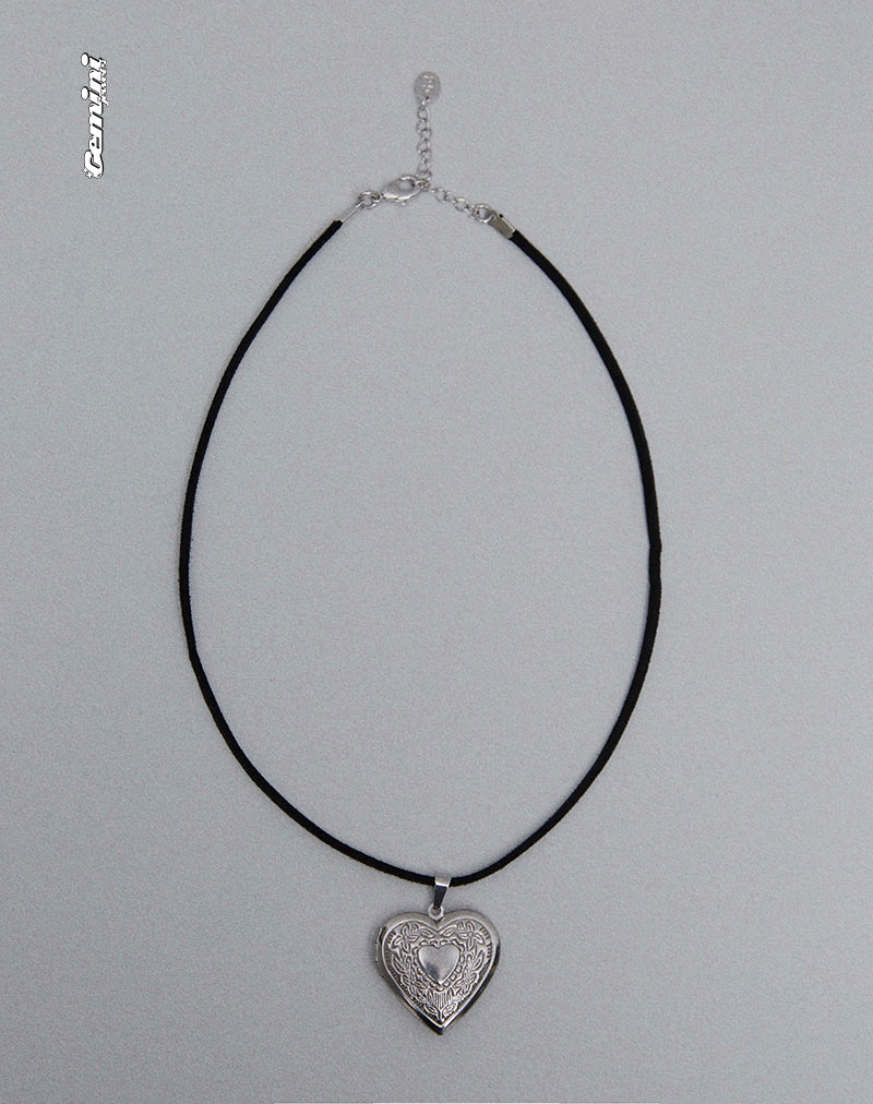 Harley Cord Heart Locket Necklace by Gemini Jewels