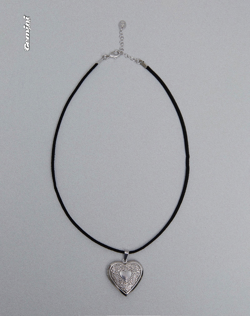 Image of Harley Cord Heart Locket Necklace by Gemini Jewels