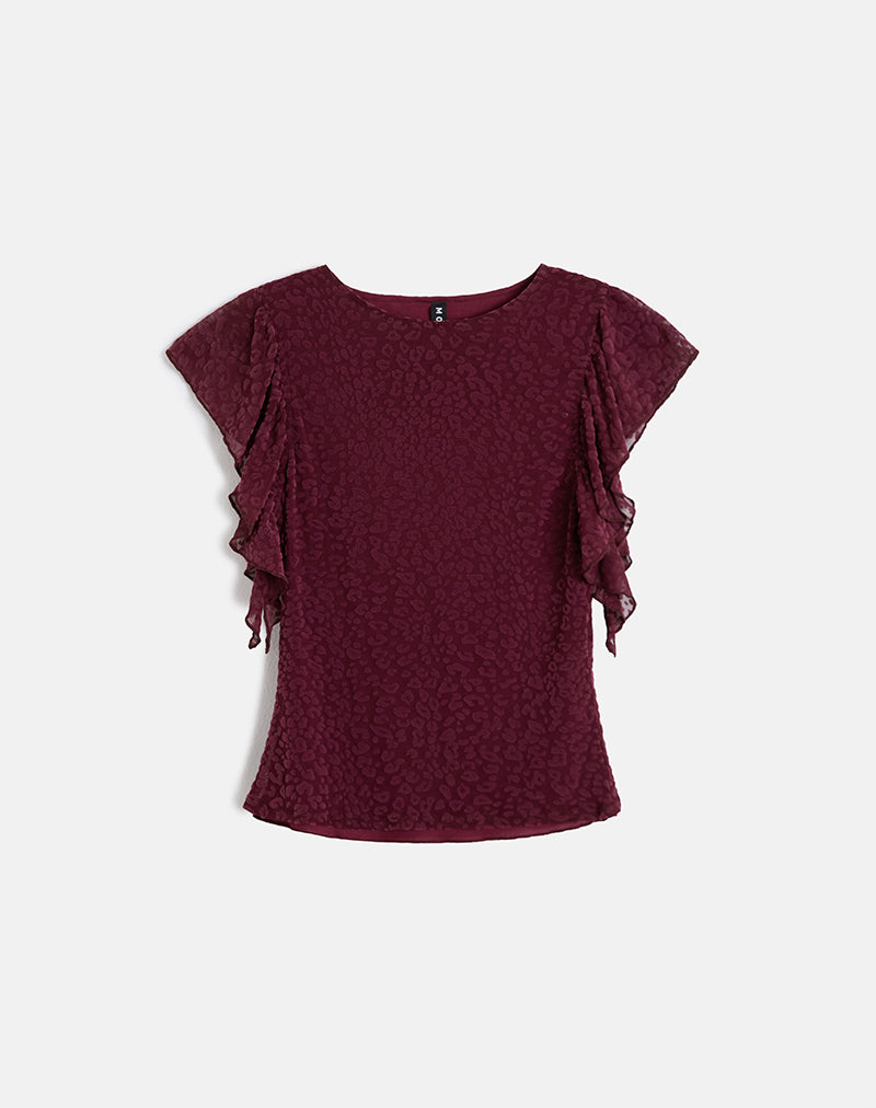 Image of Harsya Top in Flock Mini Leopard Plum