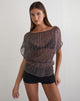 Image of Hayba Drape Top in Plisse Brown