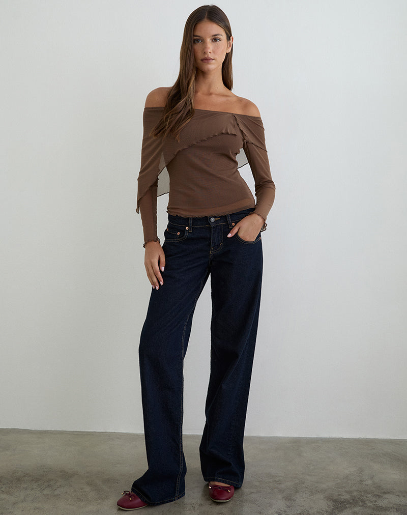 Image of Haze Asymmetric Top in Mesh Brown