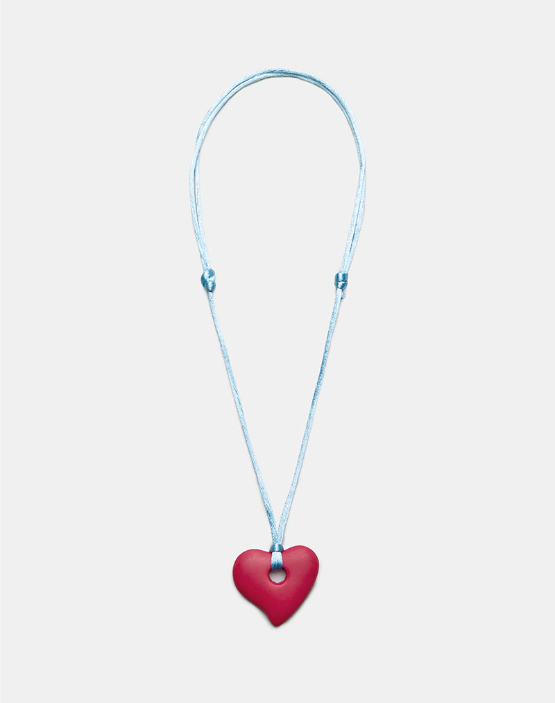 Heart Necklace in Resin Red