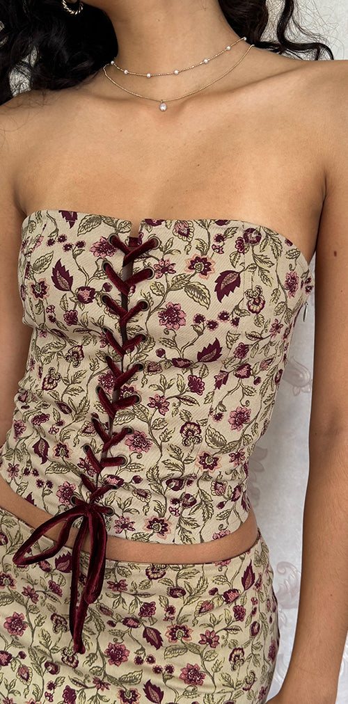 Image of Heska Corset Top in Botanical Taupe