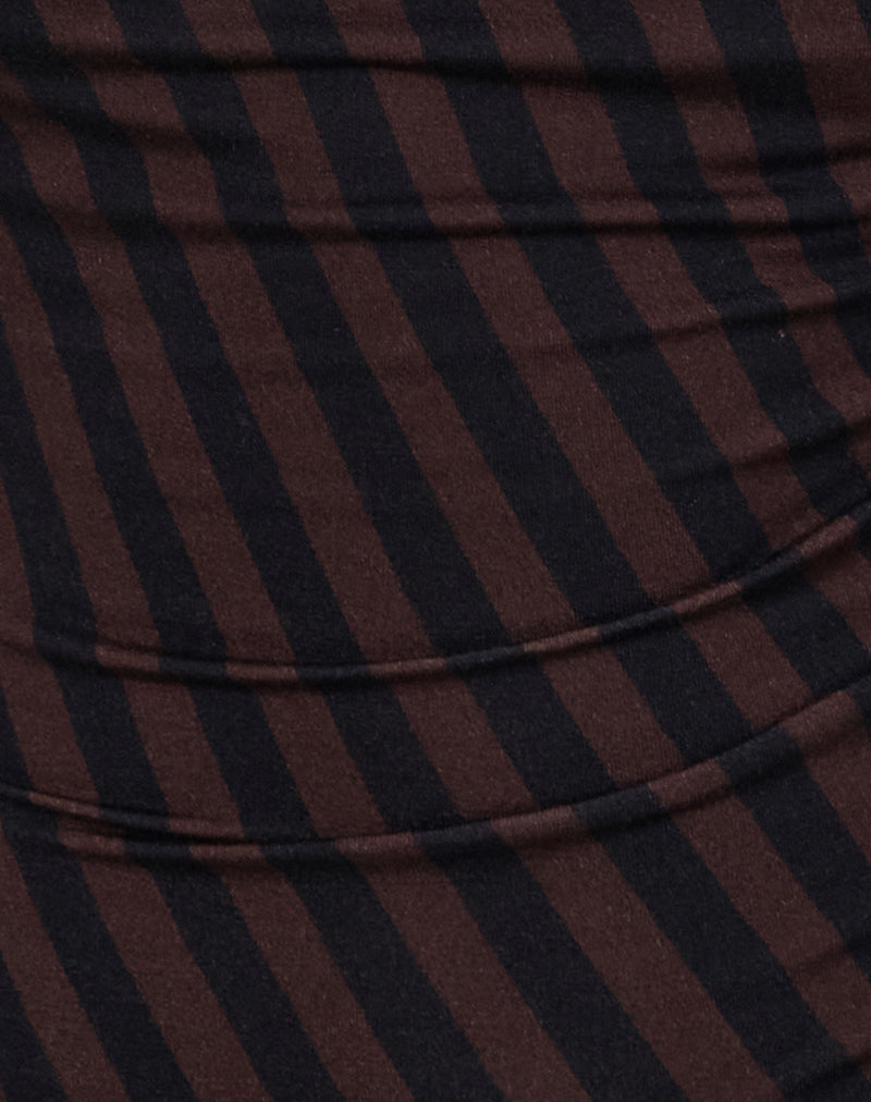 Hikari Top in Diagonal Stripe Maroon