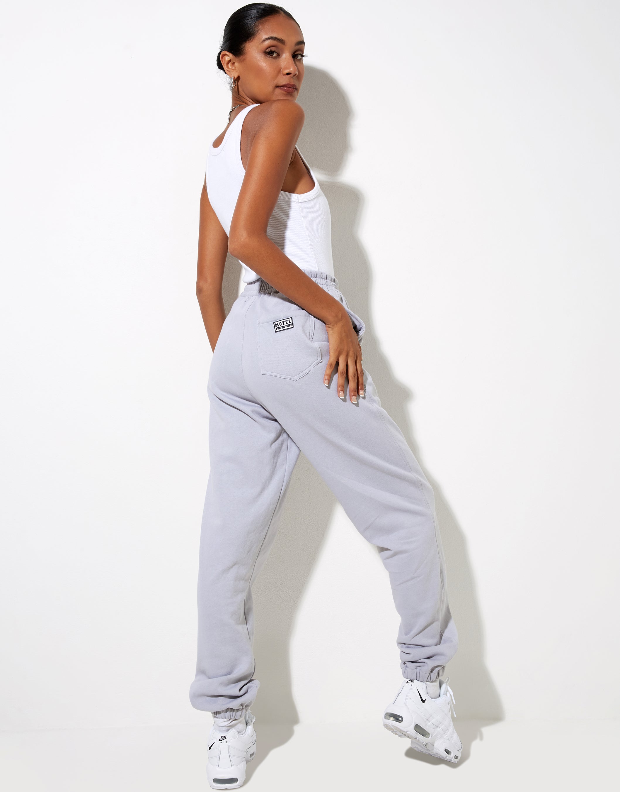 Image of Bamal Jogger in Lunar Rock with Motel Work Clothing Label Embro