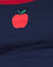 Navy with Red Binding and Apple Motif