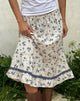 Image of Ilaria Midi Skirt in Ditsy Leaf Rose Navy
